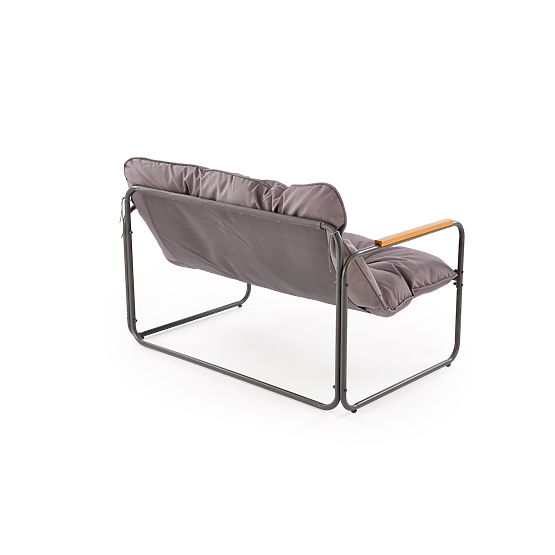 HUDSON, set de grădină (canapea, 2x fotoliu, măsuță), gri / maro (1p=1set)