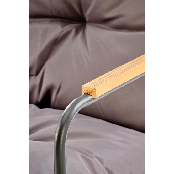 HUDSON, set de grădină (canapea, 2x fotoliu, măsuță), gri / maro (1p=1set)