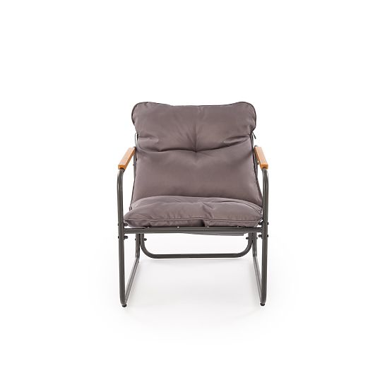 HUDSON, set de grădină (canapea, 2x fotoliu, măsuță), gri / maro (1p=1set)