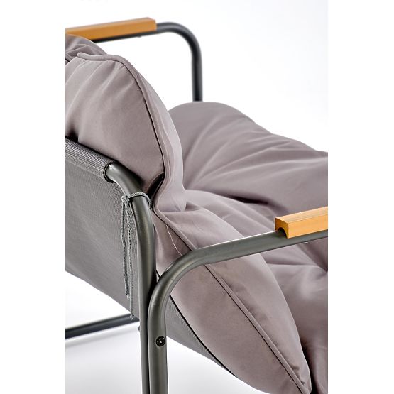 HUDSON, set de grădină (canapea, 2x fotoliu, măsuță), gri / maro (1p=1set)