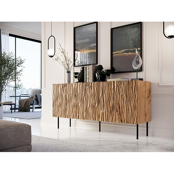 JUNGLE KOMODA 152 stejar wotan mat/negru mat
