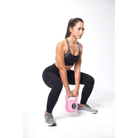 Kettlebell ganteră 10 kg pentru exerciții roz ModernHome