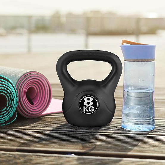 Kettlebell ganteră 8 kg pentru exerciții greutate sferică fitness ModernHome