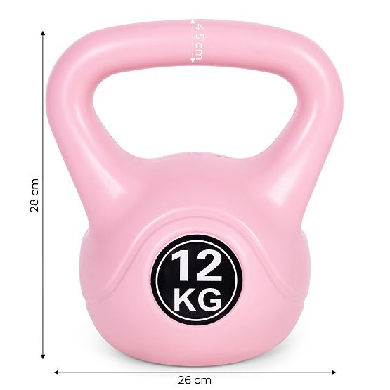 Kettlebell greutate 12 kg pentru exerciții roz ModernHome