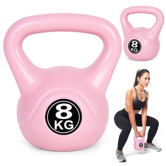Kettlebell greutate 8 kg pentru exerciții roz ModernHome