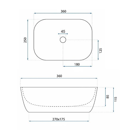 Lavoar de mobilier Rea Belinda mini stone matt