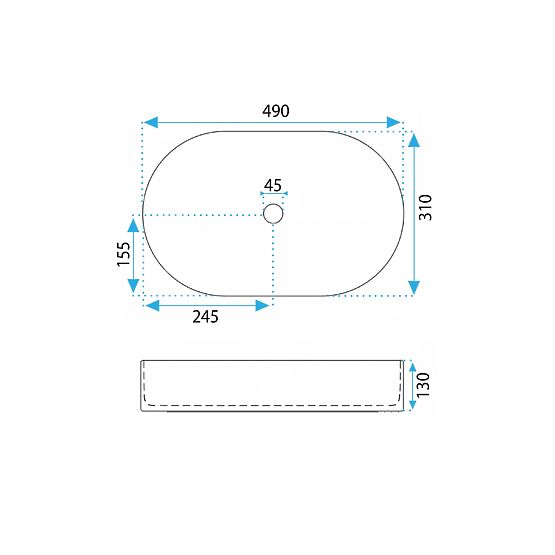 Lavoar de mobilier Rea Vanda Baby Blue Matt