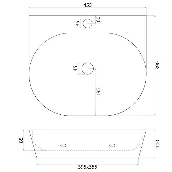 Lavoar de perete / de blat Rea Kim 46