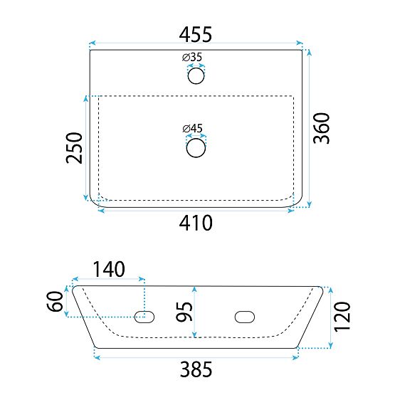 Lavoar de perete pe blat Rea Altea Cloudy