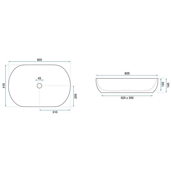 Lavoar deasupra blatului Rea CLEO 61 BLACK AIAX MATT