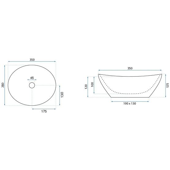 Lavoar deasupra blatului Rea Sofia Mini Grigio