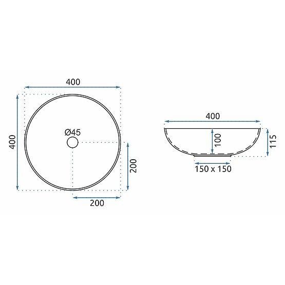 Lavoar deasupra mesei Rea Arte gri închis