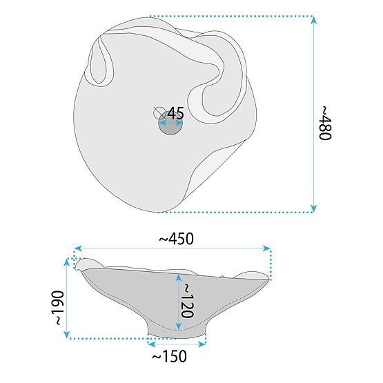 Lavoar deasupra mesei Rea HM-12 Handmade ART