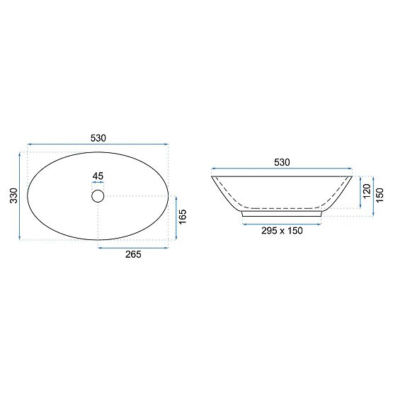 Lavoar pe blat REA Pamela Black Marble Shiny