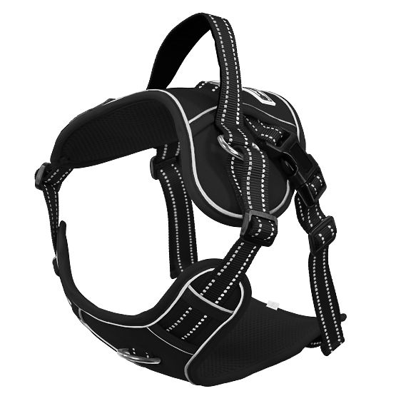 Lesă și ham pentru câine PJ-063 negru XL