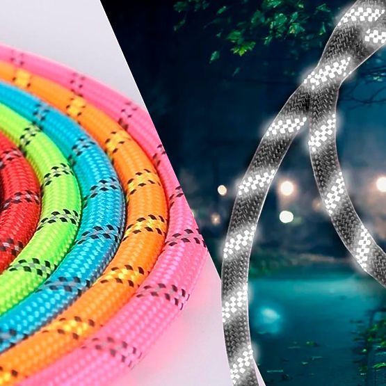 Lesă și zgardă reflectorizantă pentru câine PJ-091 negru