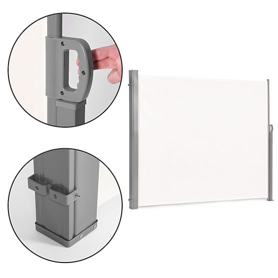 Marchiză pliabilă 300x180 cm cu roletă laterală pentru grădină și terasă bej