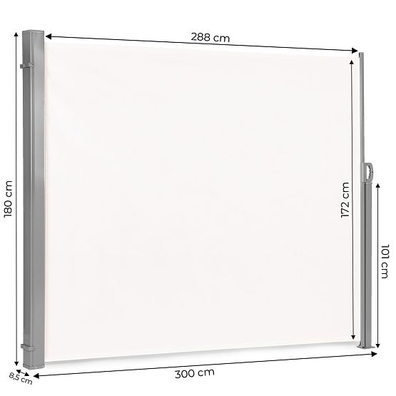 Marchiză pliabilă 300x180 cm cu roletă laterală pentru grădină și terasă bej