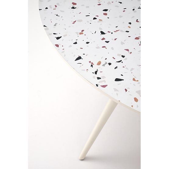 Masă ARAMIS, blat - terazzo, picioare - alb (2p=1buc)
