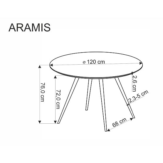 Masă ARAMIS, blat - terazzo, picioare - alb (2p=1buc)