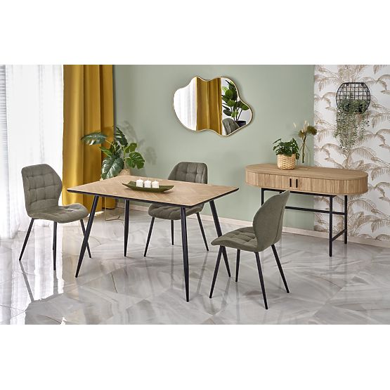 Masă BERTO blat - natural, picior - negru (2p=1buc)