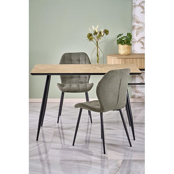 Masă BERTO blat - natural, picior - negru (2p=1buc)