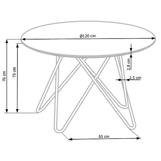Masa BONELLO, blat - marmură gri, picioare - aurii (2p=1buc)