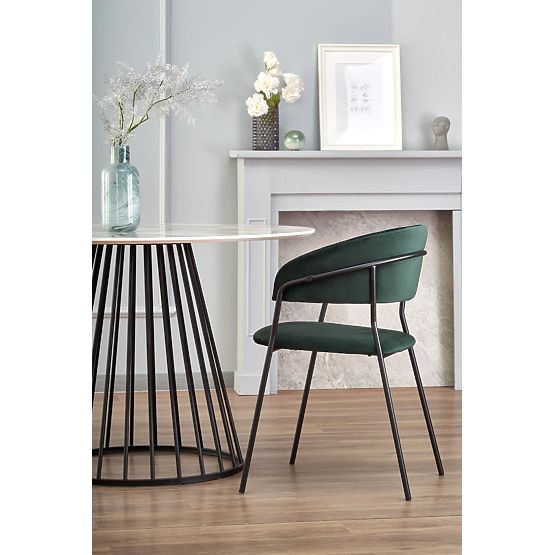 Masă BRODWAY blat - marmură albă, picior - negru (2p=1buc)