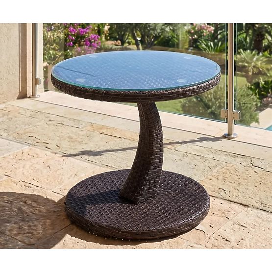 Masă de balcon din tehnoratan, masă de cafea rotundă, design modern