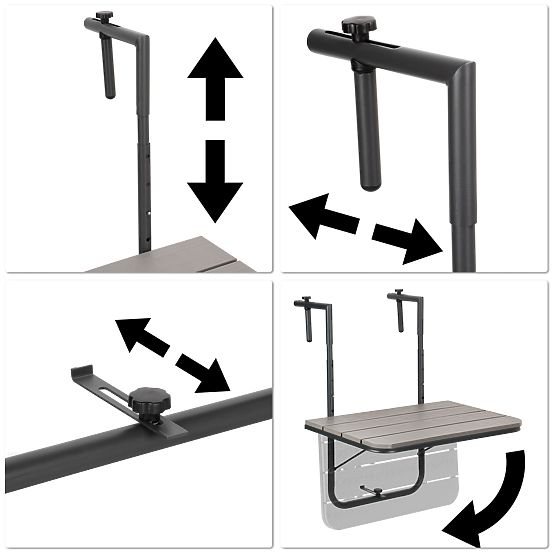 Masă de balcon pliabilă ARETTO gri