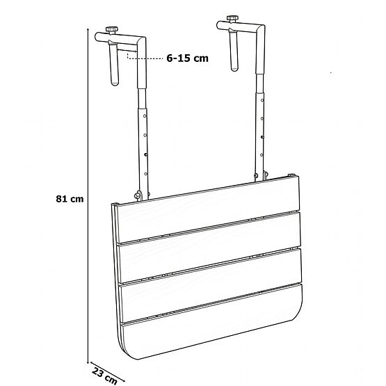 Masă de balcon pliabilă ARETTO gri