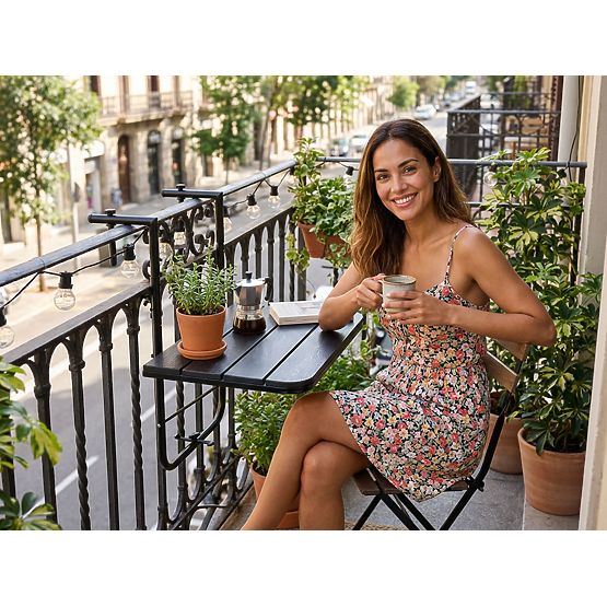 Masă de balcon pliabilă ARETTO neagră