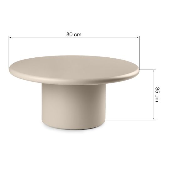 Masă de cafea Arce 80 cm, bej închis, mată