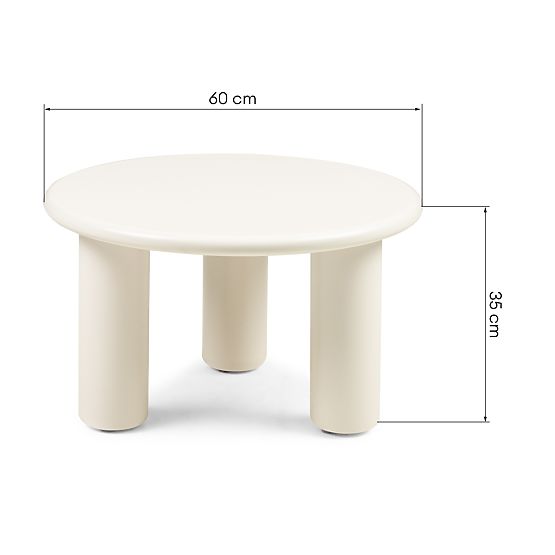 Masă de cafea Blair 60 cm, crem, mat