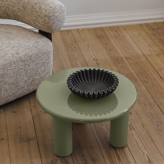 Masă de cafea Blair 60 cm, verde măsliniu, lucioasă