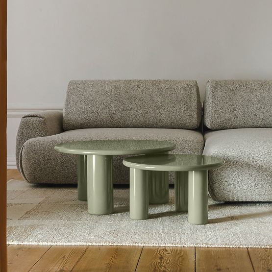 Masă de cafea Blair 60 cm, verde măsliniu, lucioasă