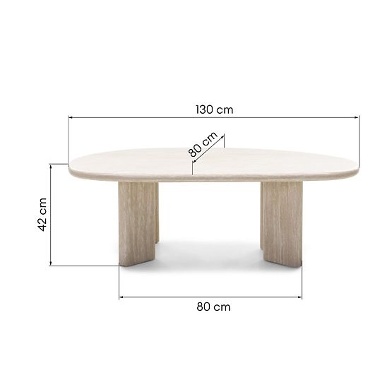 Masă de cafea Cameron 130 cm, travertin