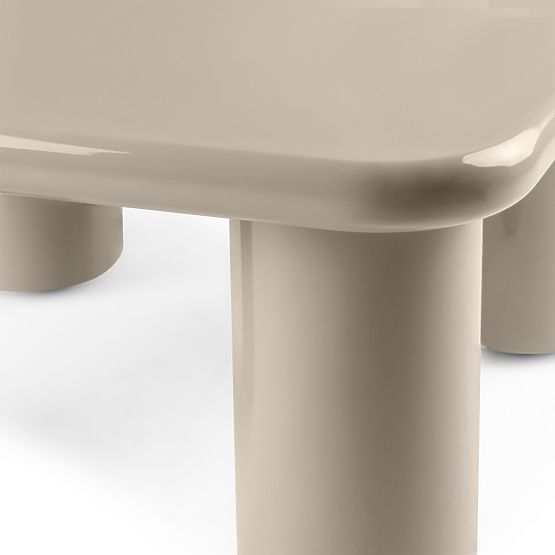 Masă de cafea Cherry 70 cm, bej închis, lucios