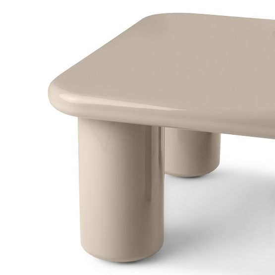 Masă de cafea Cherry 70 cm, bej închis, lucios