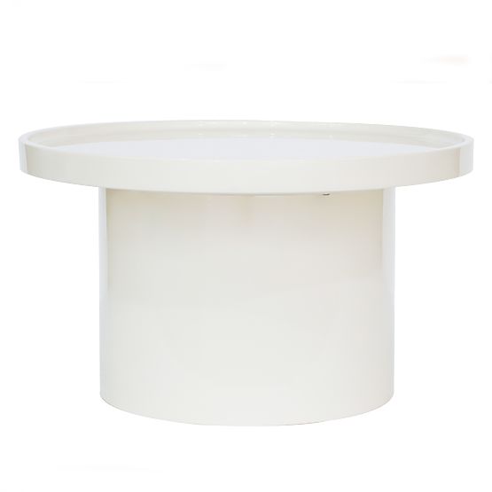 Masă de cafea Chia, 70 cm, alb, lucios