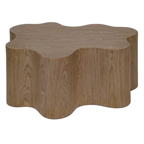 Masă de cafea Cosmo 90 cm, nuc, formă rotunjită