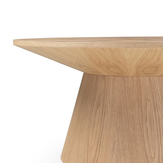 Masă de cafea Dalarna, 90 cm, rotundă, furnir de stejar natural