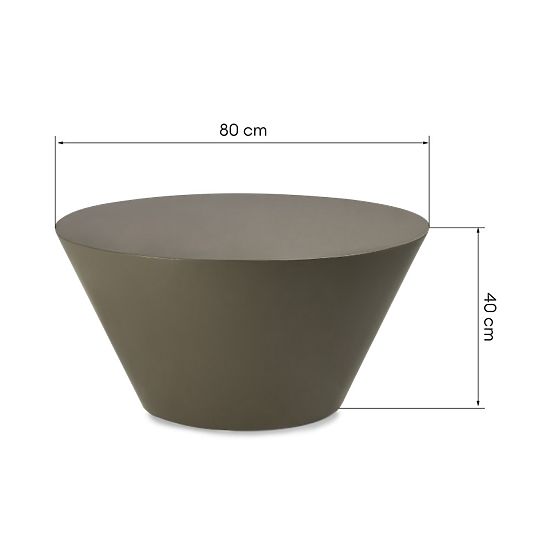 Masă de cafea Eclipso, 80 cm, gri-verzui, lucios
