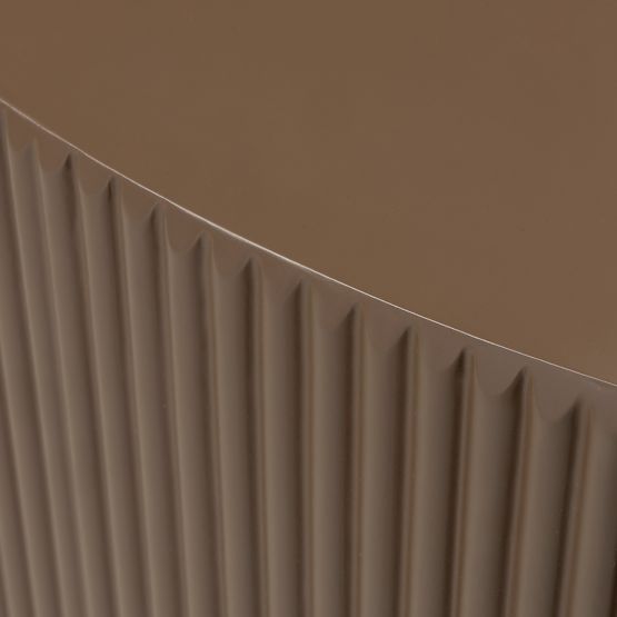 Masă de cafea Ermanno, 90 cm, mocha, canelată