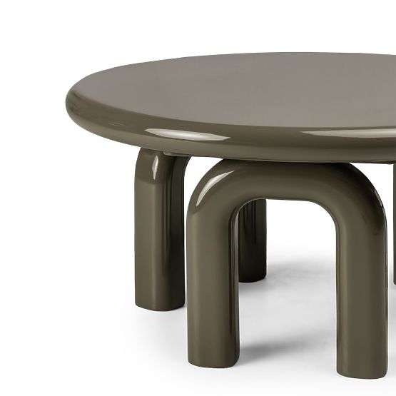 Masă de cafea Flambe 80 cm, verde/gri, lucioasă