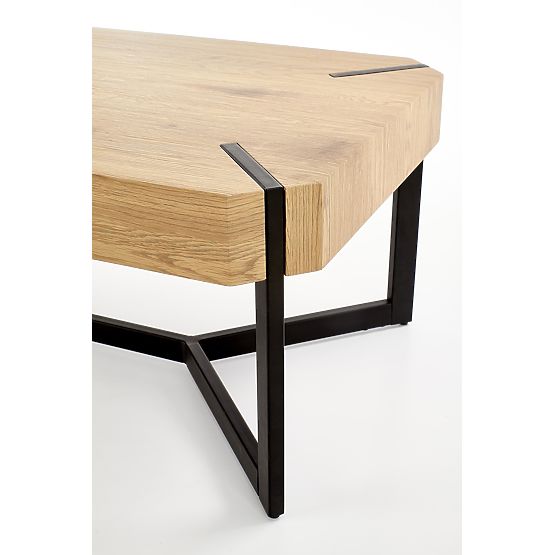 Masă de cafea LAVIDA - stejar auriu/negru