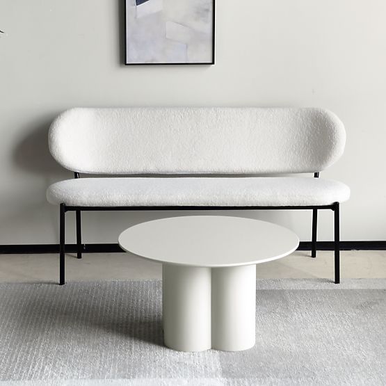 Masă de cafea Lazaro 80 cm, rotundă, bej-gri