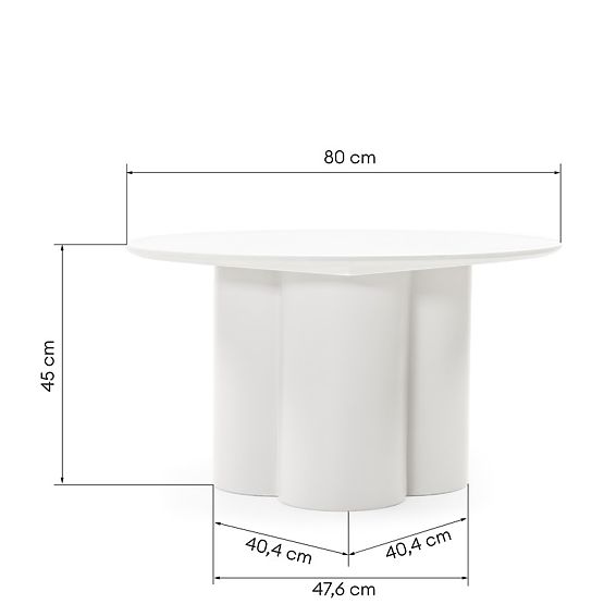 Masă de cafea Lazaro 80 cm, rotundă, bej-gri