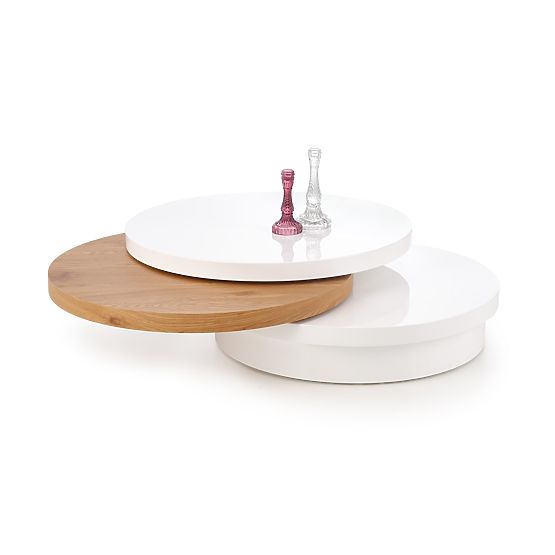 Masă de cafea MICHELLE albă / stejar auriu (1p=1buc)