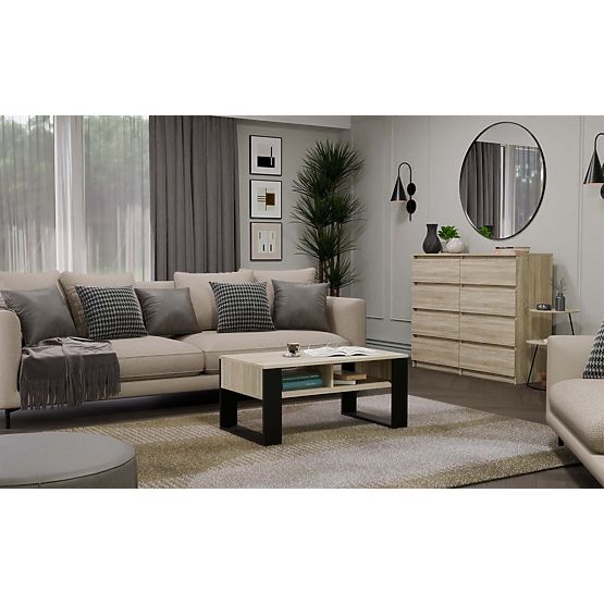 Masă de cafea Modern 2P STEJAR SONOMA NEGRU